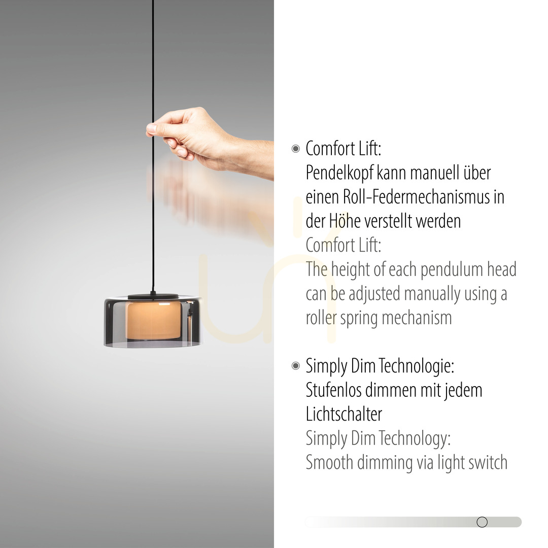 Kijelző Zuma Line RIKA 2113-18 fekete/smoky LED függőlámpa, 20 W, 71 cm Zuma Line RIKA 2113-18 fekete/smoky LED függőlámpa, 20 W, 71 cm