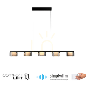 RIKA függőlámpa 2116-18 fekete 5xLED small 1