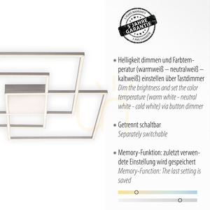 ASMIN Plafond 14713-55 Ezüst 4xLED small 3