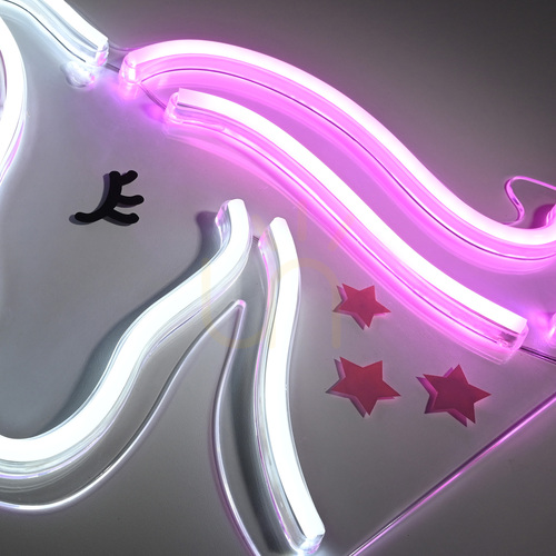 Jelölje be Paul Neuhaus NEON-UNICORN 85025-70 LED fali lámpa – unikornis, rózsaszín-fehér, 33 cm