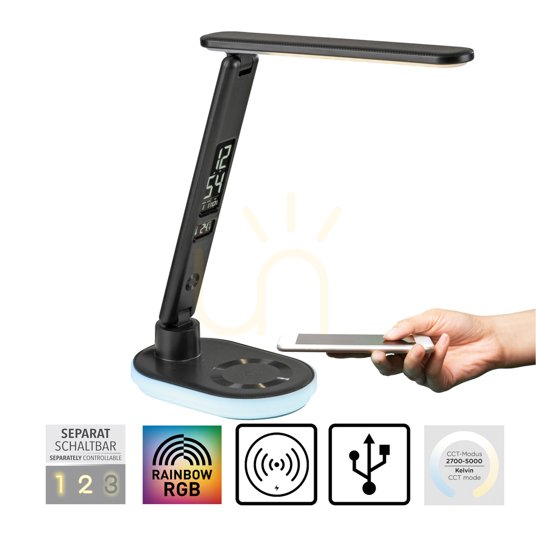 Kilátás TINA asztali lámpa 11018-18 Fekete 2xLED TINA asztali lámpa 11018-18 Fekete 2xLED