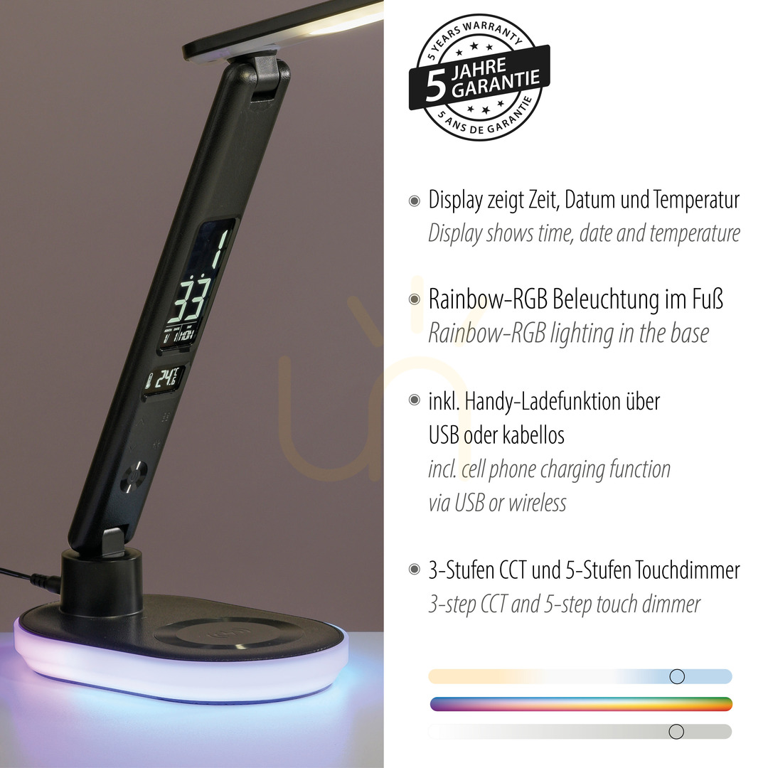 Kijelző TINA asztali lámpa 11018-18 Fekete 2xLED TINA asztali lámpa 11018-18 Fekete 2xLED