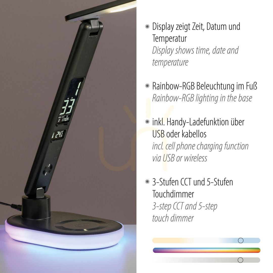 Kijelző TINA asztali lámpa 11018-18 Fekete 2xLED TINA asztali lámpa 11018-18 Fekete 2xLED