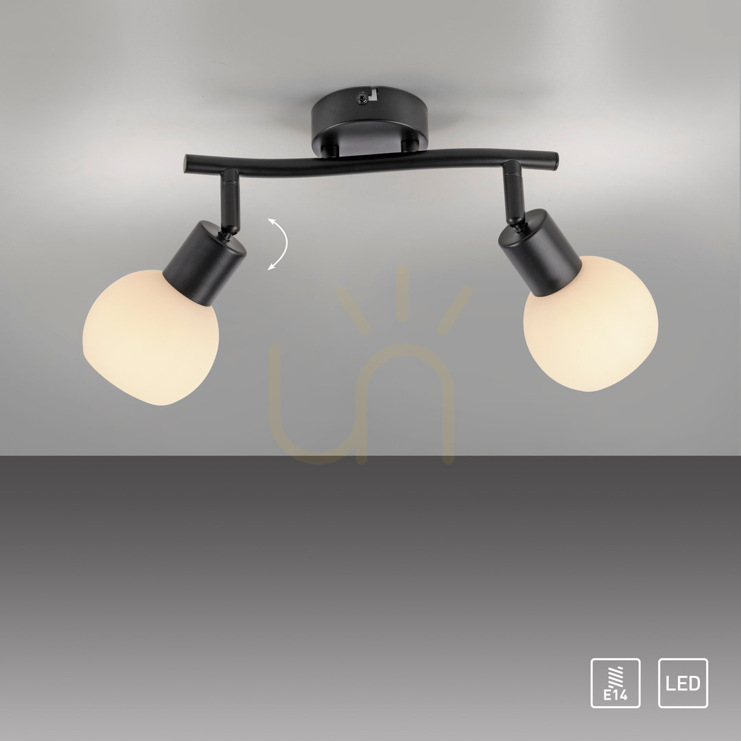 Előnézet Plafond LOKI 12151-18 Fekete 2xE14 Plafond LOKI 12151-18 Fekete 2xE14