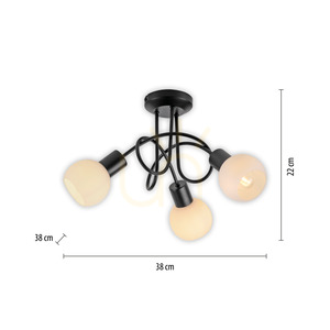 Plafond LOKI 12153-18 Fekete 3xE14 small 8