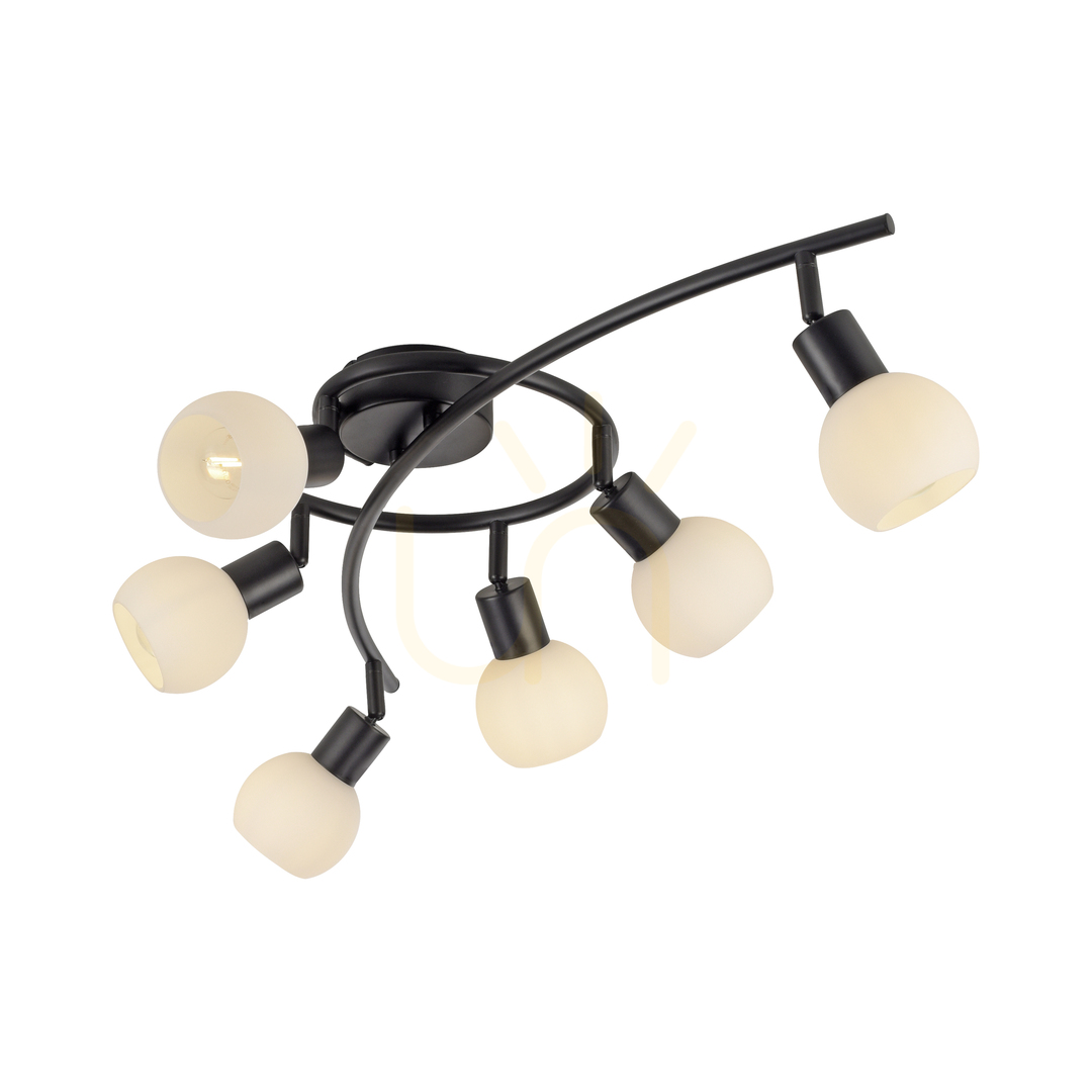 Kilátás Plafond LOKI 12155-18 fekete 6xE14 Plafond LOKI 12155-18 fekete 6xE14
