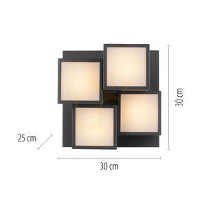 TETRIS mennyezeti lámpa 14114-18 fekete 4xLED small 8