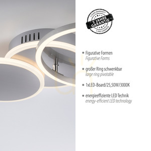 JUST LIGHT SEVENT 14116-55 LED mennyezeti lámpa, ezüstszínű, 50 × 33,4 cm small 4
