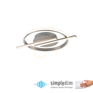 KORSA 14130-55 LED mennyezeti lámpa acélszínű 20 W 3000 K szabályozható Simply Dim small 1