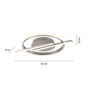 KORSA 14130-55 LED mennyezeti lámpa acélszínű 20 W 3000 K szabályozható Simply Dim small 8