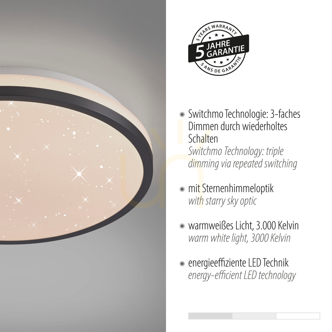 Előadás Plafond KYLE14293-18 fekete 1xLED Plafond KYLE14293-18 fekete 1xLED