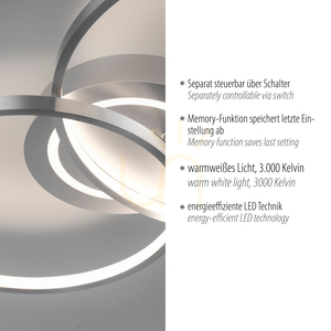 ASMINA Plafond 14540-95 ezüst 3xLED small 3