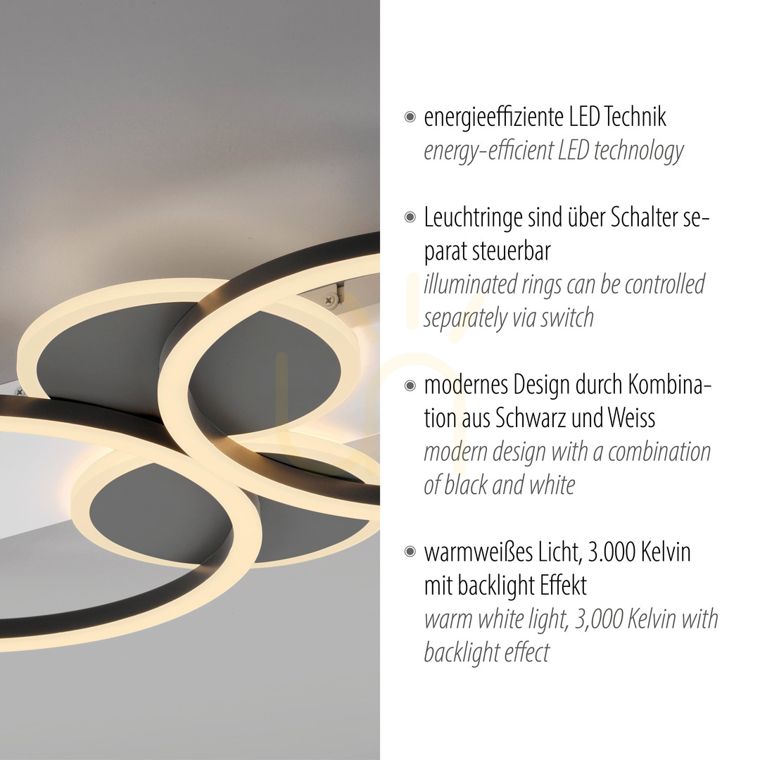 Kijelző Plafond TROOPER 14552-16 fehér 4xLED Plafond TROOPER 14552-16 fehér 4xLED
