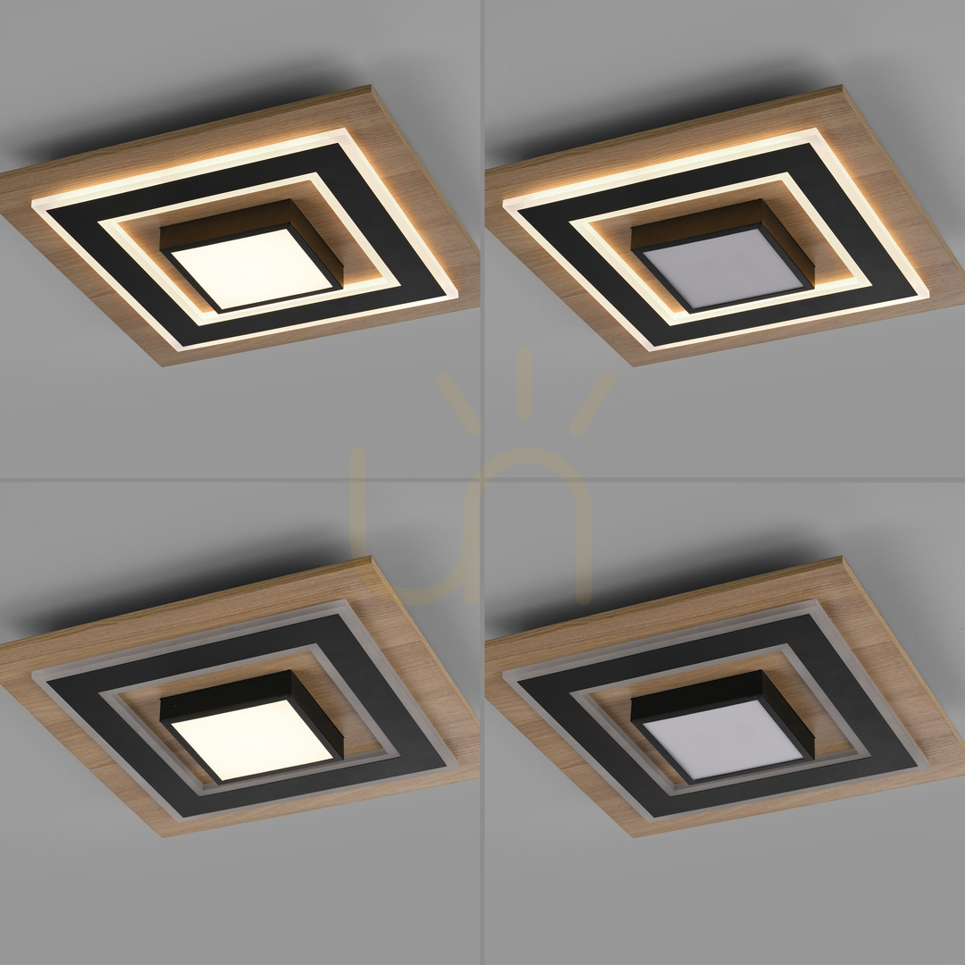 Előnézet Zuma Line TOLA 14563-18 fekete/fa mennyezeti lámpa LED 30 W Zuma Line TOLA 14563-18 fekete/fa mennyezeti lámpa LED 30 W