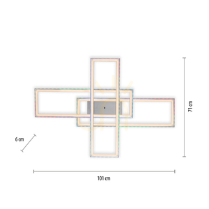 Plafond FELIX60 14637-55 Ezüst 2xLED small 6