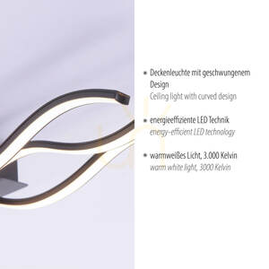 WAVE Plafond 15166-18 fekete 1xLED small 3