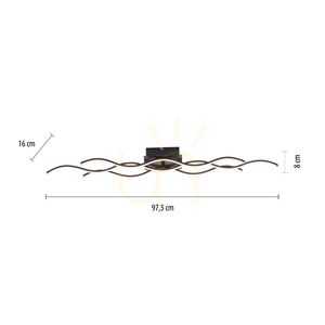 WAVE Plafond 15166-18 fekete 1xLED small 8
