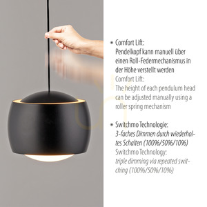 BALLINI függőlámpa 15262-18 fekete 5xLED small 3