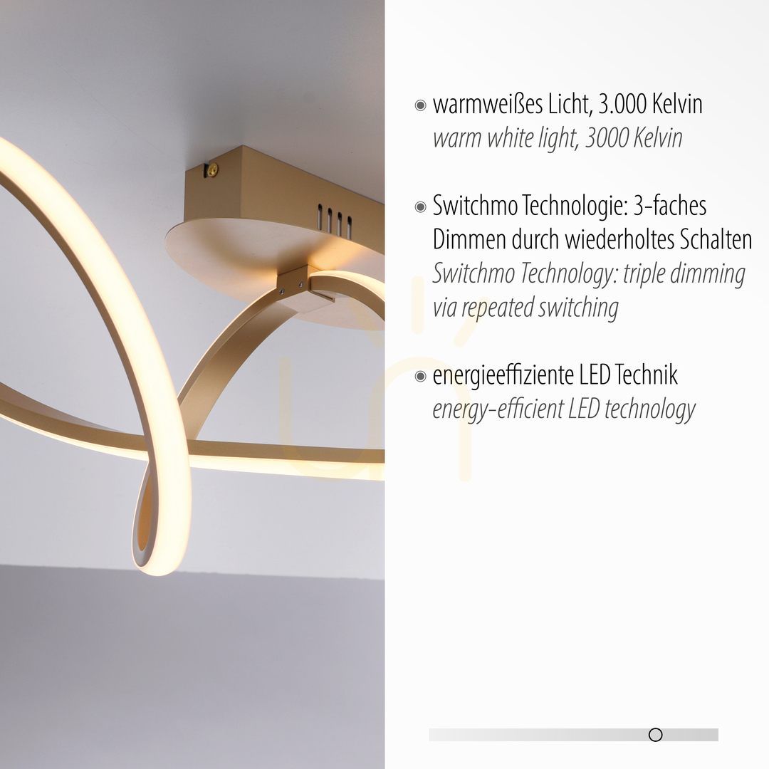 Kijelző MARIA Plafond 15403-60 sárgaréz 1xLED MARIA Plafond 15403-60 sárgaréz 1xLED
