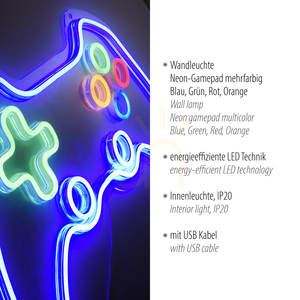 NEON-GAMER 85022-70 dekor LED panel, játékvezérlő, USB, 60 x 40 cm small 3