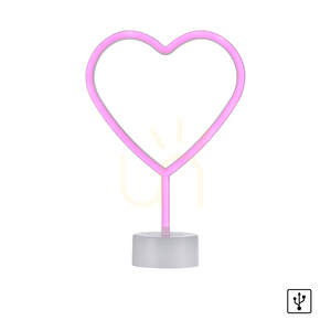NEON-HERZ dekor neon szív rózsaszín 30 × 20 cm, LED, elemes 3×AA, Just Light 85028-87 small 1