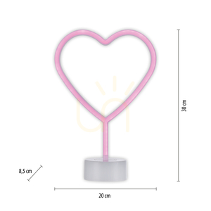 NEON-HERZ dekor neon szív rózsaszín 30 × 20 cm, LED, elemes 3×AA, Just Light 85028-87 small 7