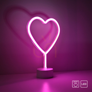 NEON-HERZ dekor neon szív rózsaszín 30 × 20 cm, LED, elemes 3×AA, Just Light 85028-87 small 9