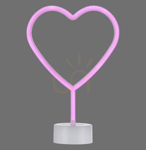 NEON-HERZ dekor neon szív rózsaszín 30 × 20 cm, LED, elemes 3×AA, Just Light 85028-87 small 0