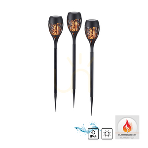 FACKEL-SOL kerti lámpa 19106-18-3 Fekete 1xLED. small 1