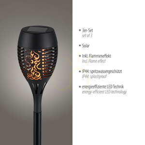 FACKEL-SOL kerti lámpa 19106-18-3 Fekete 1xLED. small 3
