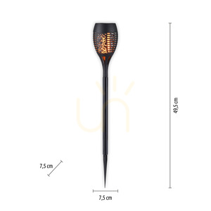 FACKEL-SOL kerti lámpa 19106-18-3 Fekete 1xLED. small 7