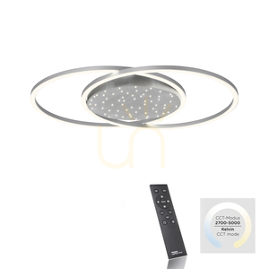 YUKI 6025-55 LED mennyezeti lámpa, ezüst, 66,8 cm, 48 W, CCT 2700–5000 K, távirányítóval small 1