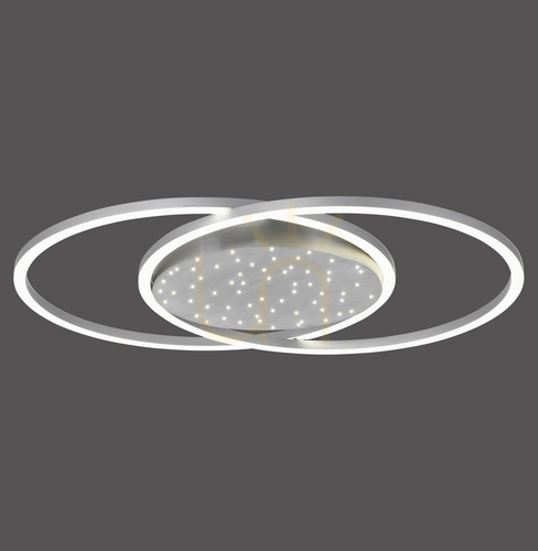 Jelölje be YUKI 6025-55 LED mennyezeti lámpa, ezüst, 66,8 cm, 48 W, CCT 2700–5000 K, távirányítóval