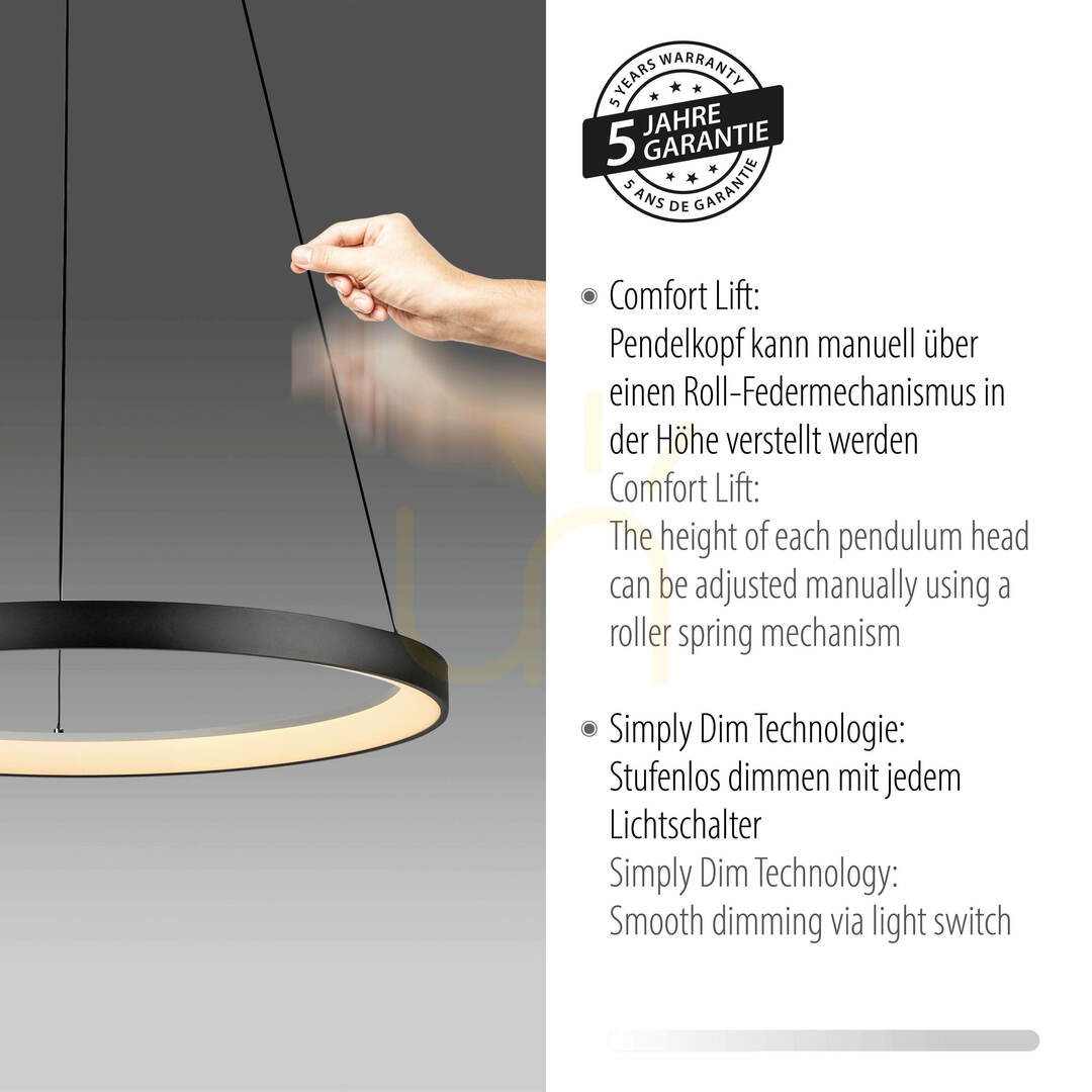 Előadás HOOP függőlámpa 2851-18 fekete 1xLED HOOP függőlámpa 2851-18 fekete 1xLED