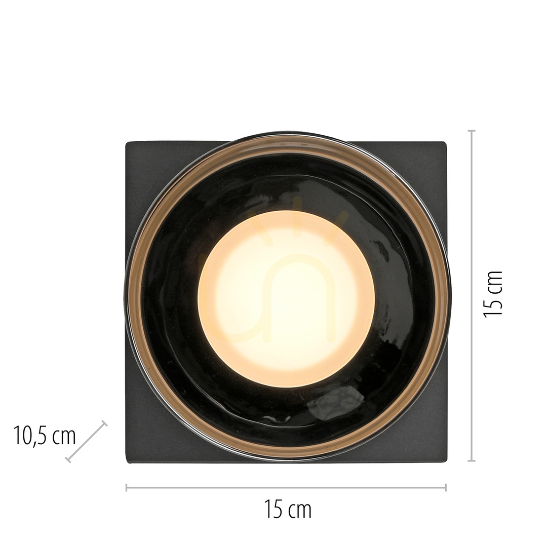 Kijelző Plafond RIKA 6162-18 fekete 1xLED Plafond RIKA 6162-18 fekete 1xLED