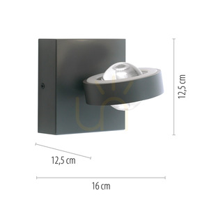 Q-MIA fali lámpa 9185-13 Antracit 4xLED small 7