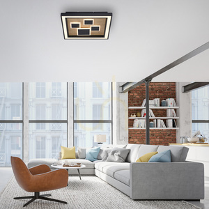Paul Neuhaus ELIZA 6283-79 LED mennyezeti lámpa fekete, olajozott tölgyfával, 48 × 48 cm small 2