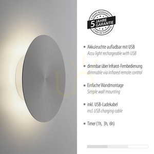 AKKU-PUNTUA fali lámpa 8152-15 szürke 1xLED 4 AKKU-PUNTUA fali lámpa 8152-15 szürke 1xLED small 4