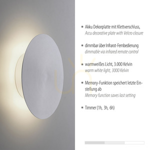 AKKU-PUNTUA fali lámpa 8152-95 Ezüst 1xLED small 3