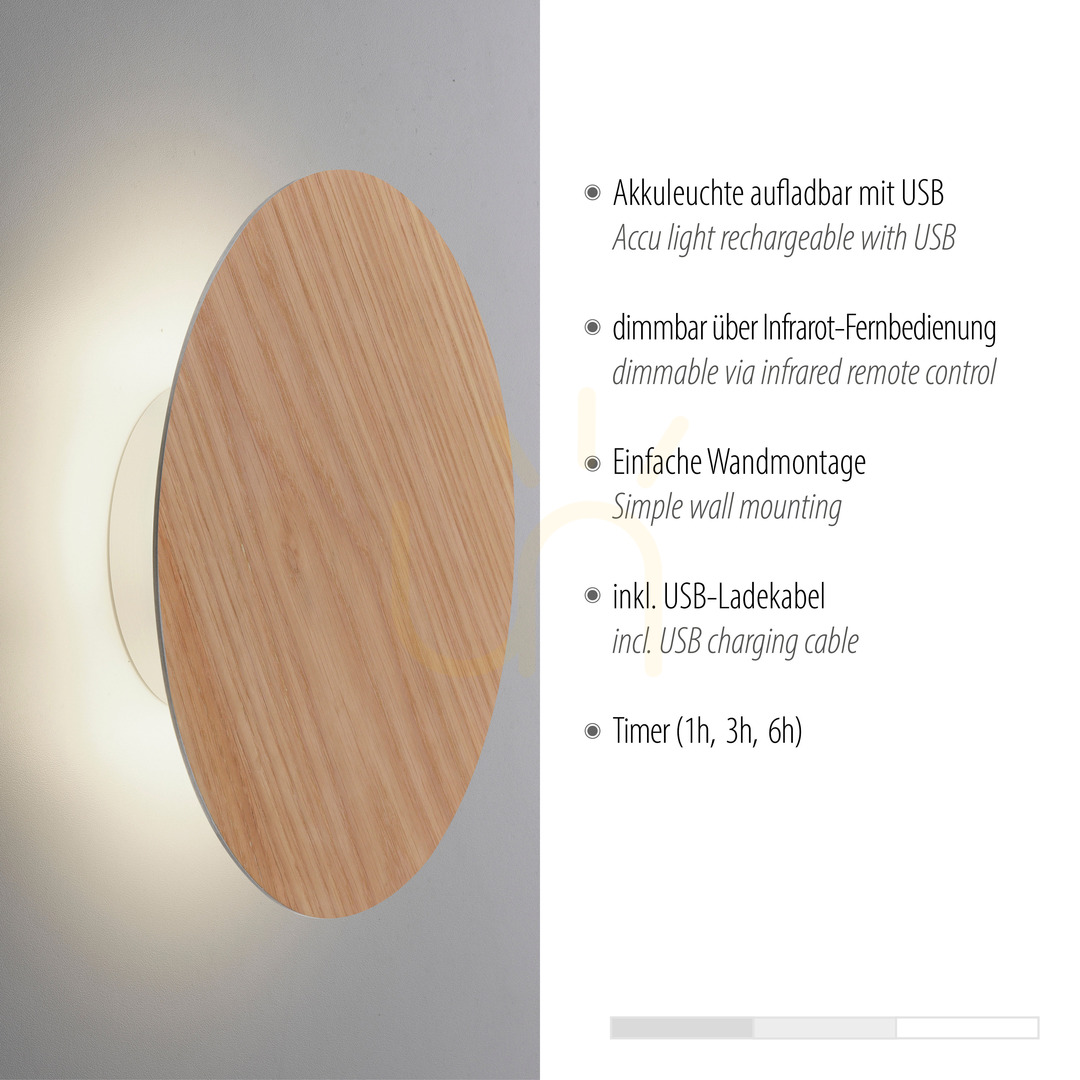 Kijelző AKKU-PUNTUA fali lámpa 8153-79 fa 1xLED AKKU-PUNTUA fali lámpa 8153-79 fa 1xLED