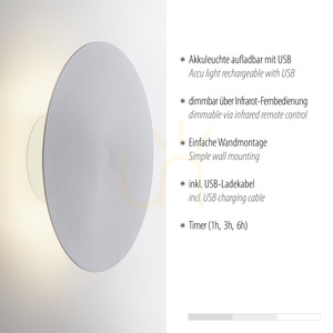 AKKU-PUNTUA fali lámpa 8153-95 Ezüst 1xLED small 3