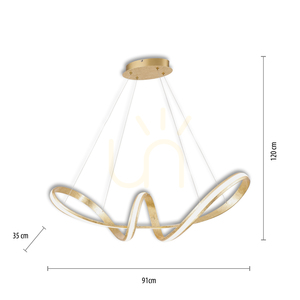 MELINDA 8292-12 LED függeszték, arany, 91 × 35 cm, 45 W, 5400 lm, 3000 K, Simply Dim small 7