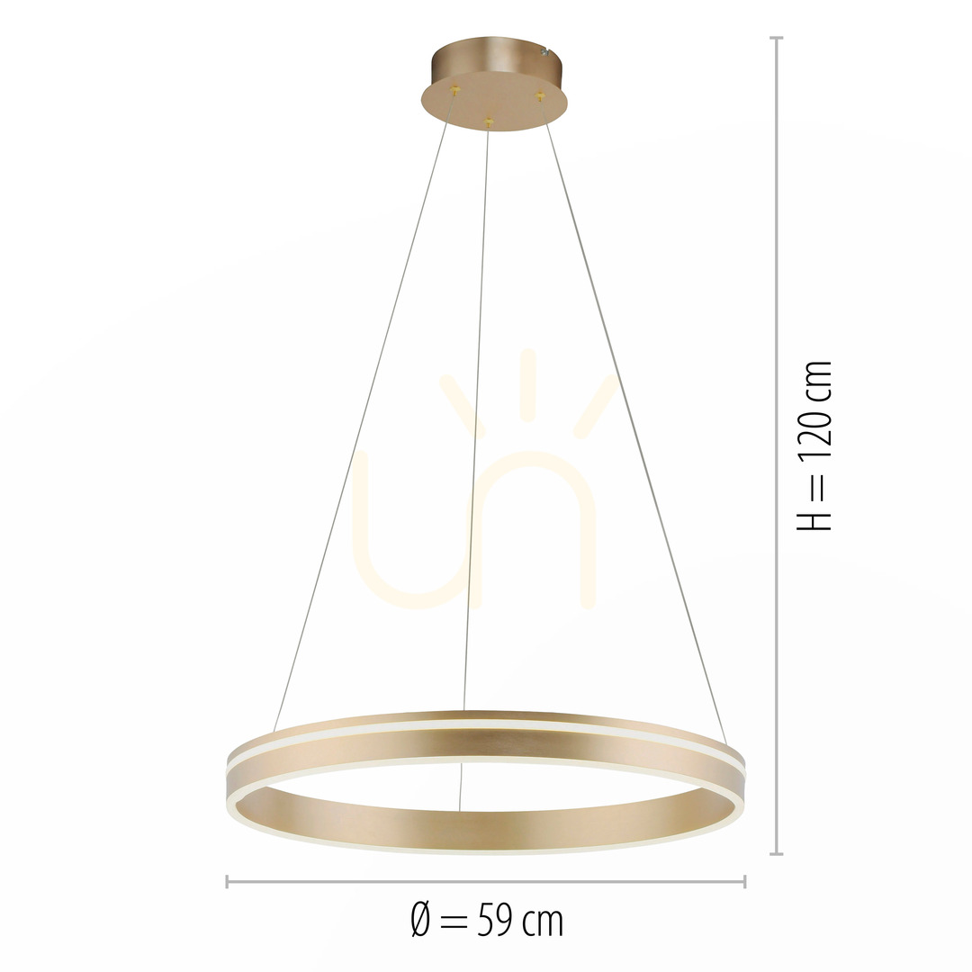 Előnézet Paul Neuhaus Q-VITO 8411-60 LED függeszték, matt sárgaréz, Ø 59 cm Paul Neuhaus Q-VITO 8411-60 LED függeszték, matt sárgaréz, Ø 59 cm