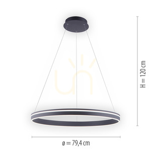 Q-VITO 8412-13 LED függeszték, antracit, Ø 79,4 cm, 65 W, 7000 lm, CCT 2700–5000 K, távirányító, ZigBee small 7