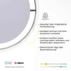 Q-VITO 8414-13 LED mennyezeti lámpa 40 cm 33 W 2700–5000 K ZigBee antracit small 3