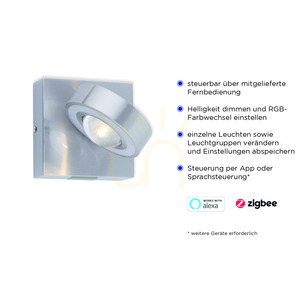 Q-MIA fali lámpa 9185-55 Ezüst 4xLED small 3