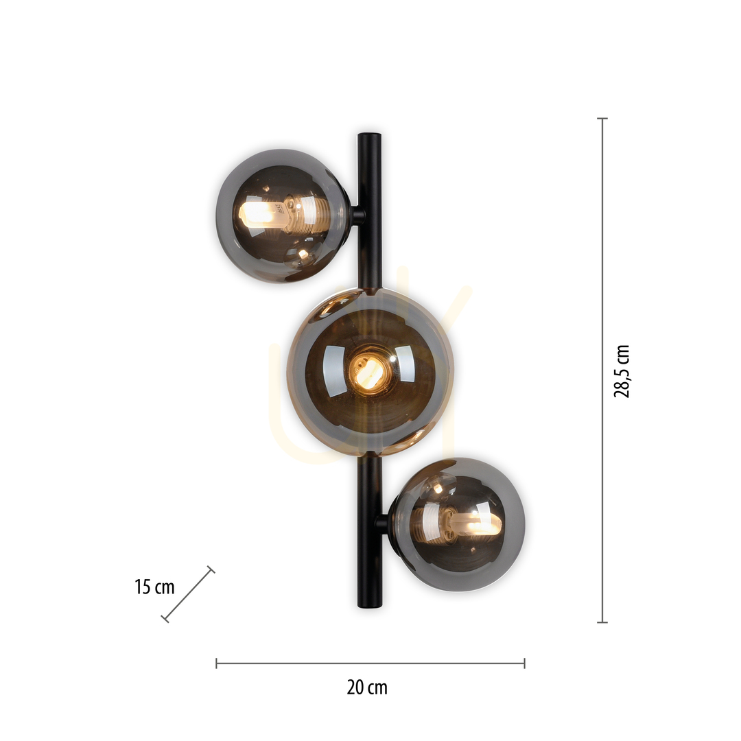 Kijelző POPSICLE 9583-18 Sötétített 3xG9 fali lámpa POPSICLE 9583-18 Sötétített 3xG9 fali lámpa