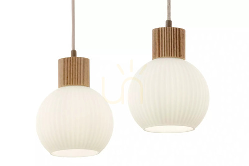 Jelölje be Függőlámpa Sigma ALBA 2 bézs fa 15 cm E27 SKU 41843