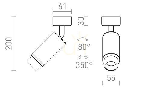 Jelölje be Spot Rendl Optimus 2 Stropní černá 230 V Led Gu10 9 W 25 65°