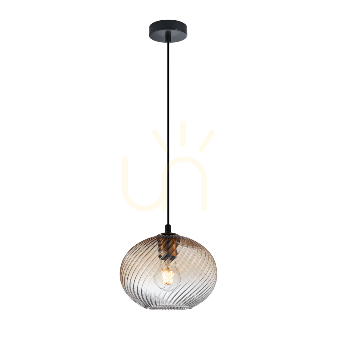 Jelölje be Italux Függőlámpa fekete üveg E27 22 cm PND-3665-1-BRO-AMB Italux Függőlámpa fekete üveg E27 22 cm PND-3665-1-BRO-AMB